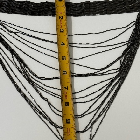 Natasha multi layered/strand charcoal gray necklace - Picture 5 of 7